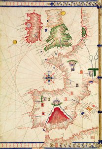 Ms Ital 550.0.3.15 fol.2r「Geographical Maps」からのヨーロッパの地図